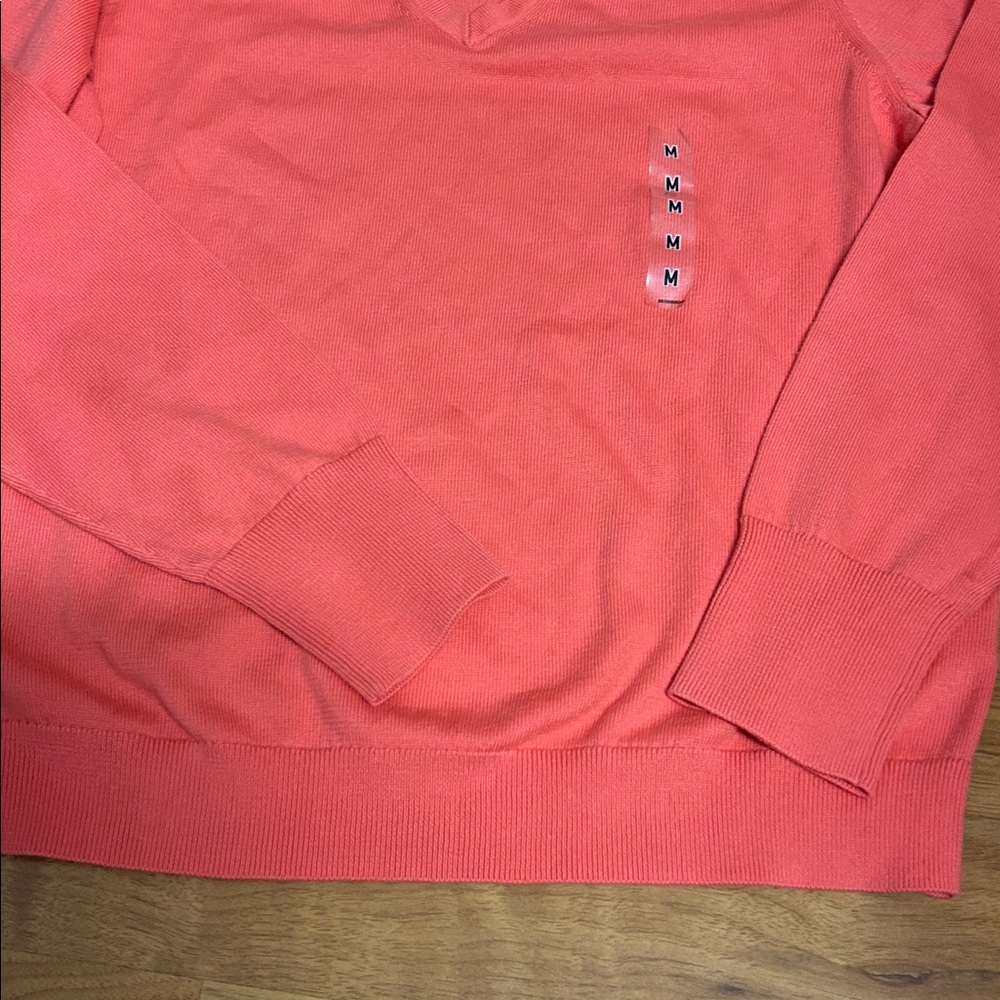 NWT Uniqlo Japan 100% Cotton Coral V-Neck Sweater - Picture 4 of 10